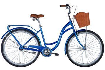 Велосипед ST 28" Dorozhnik AQUAMARINE тормозная рама- " с багажником задн St с корзиной Pl с крылом St 2024 (зелений)