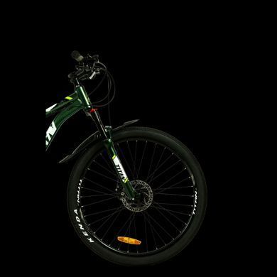 , 27.5", 15", Алюміній, 21 швидкість, Зелений, Дисковий механічний