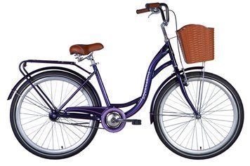 Велосипед ST 26" Dorozhnik AQUAMARINE тормозная рама- " с багажником задн St с корзиной Pl с крылом St 2024 (бежевий)