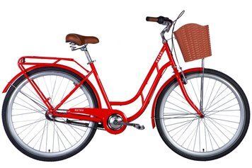 Велосипед ST 28" Dorozhnik RETRO планет. рама- " с багажником задн St с корзиной Pl с крылом St 2024 (помаранчевий )